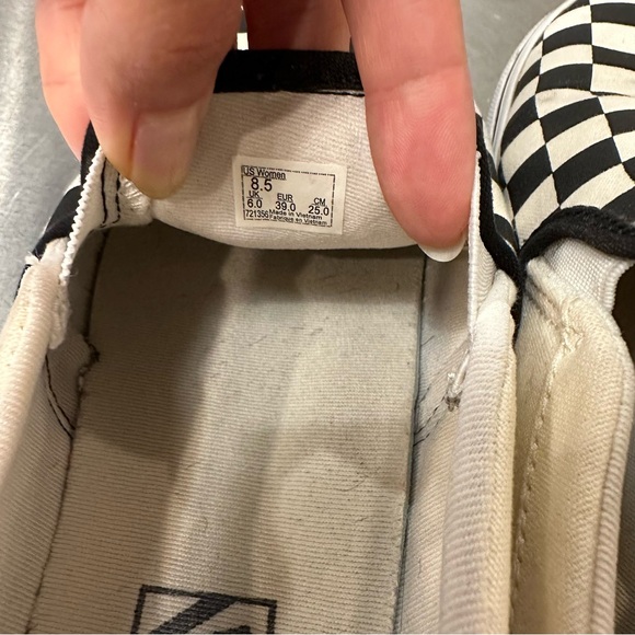 Vans Black and White Checkerboard Slip-Ons - Picture 6 of 7